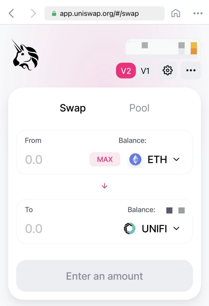 Step four: buying UNIFI DeFi tokens!