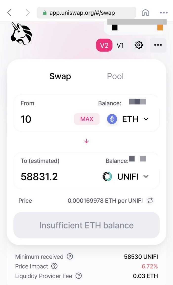 Step four: buying UNIFI DeFi tokens!