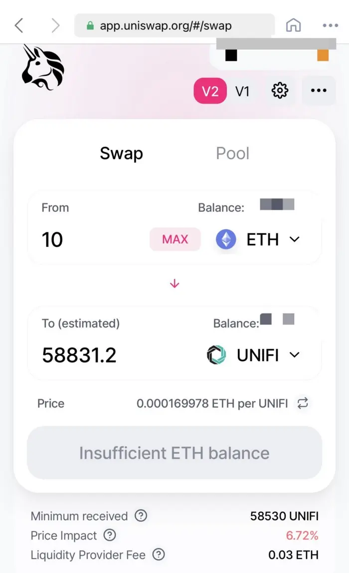 Step four: buying UNIFI DeFi tokens!