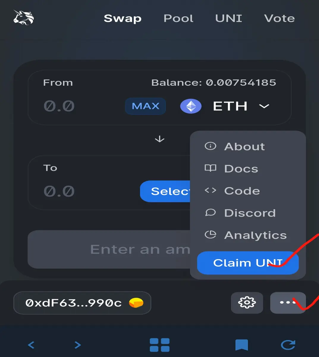 click claim uni