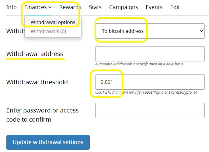 withdraw btc