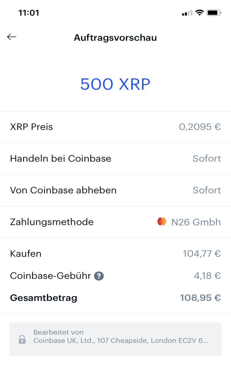 screenshot: Coinbase