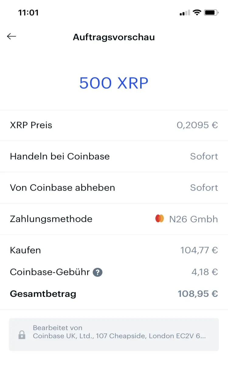 screenshot: Coinbase