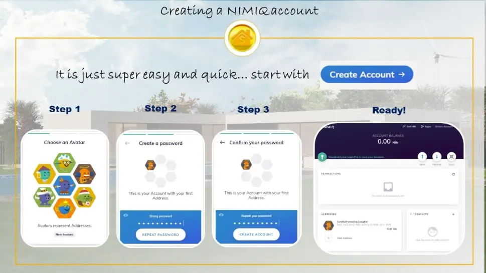 Creating a NIMIQ account