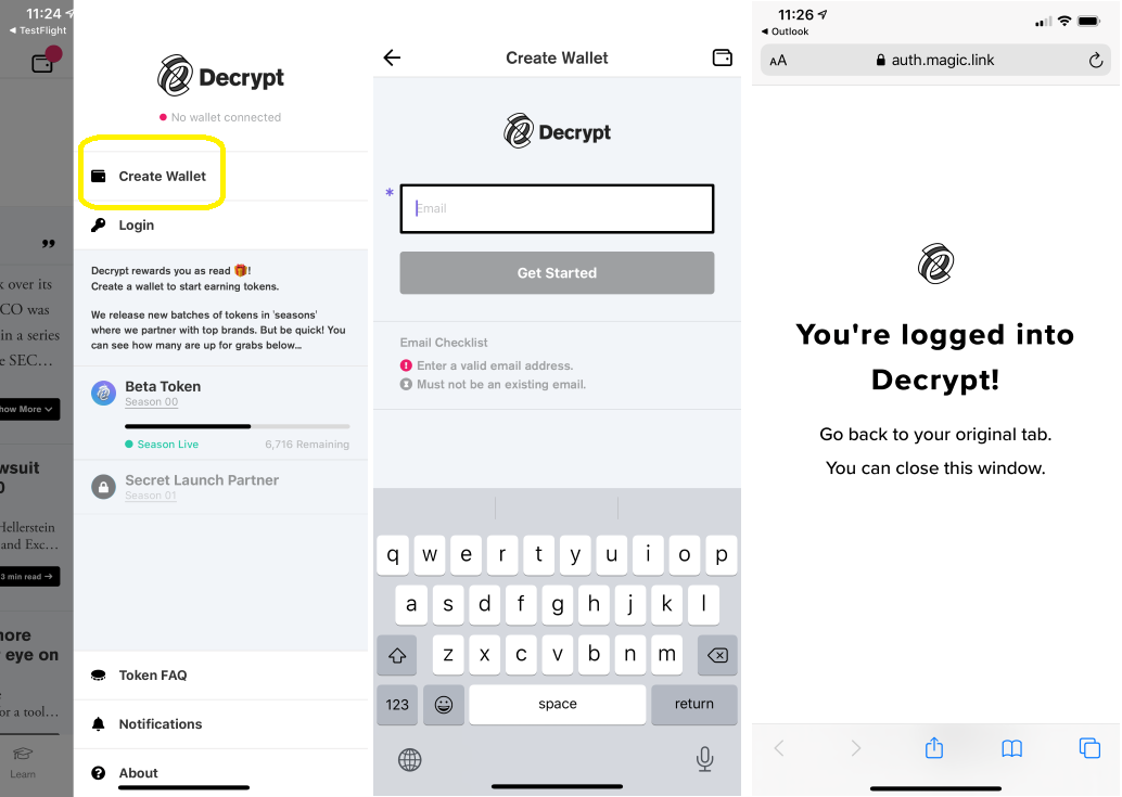 create wallet