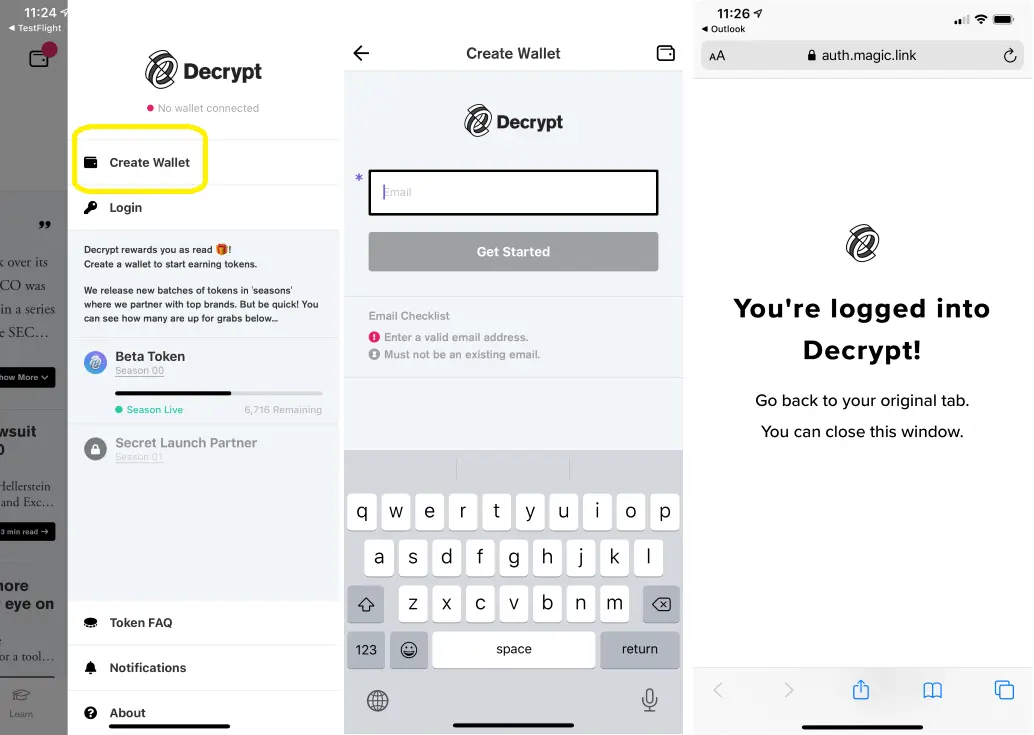 create wallet