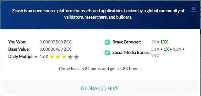 Global Hive rewards