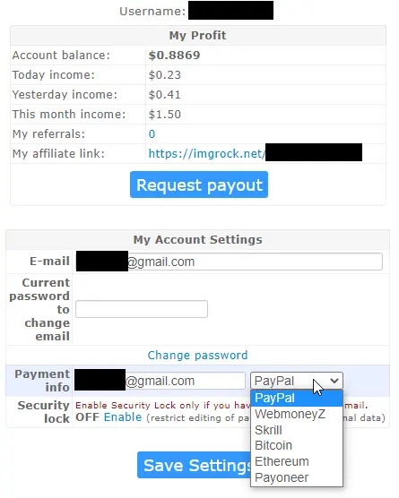 Request payout