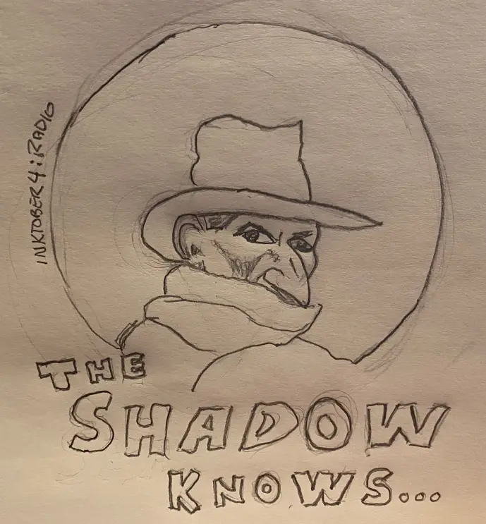 Line Drawing, The Shadow Knows - Pencil