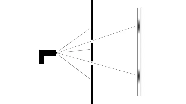 Double slit with particles