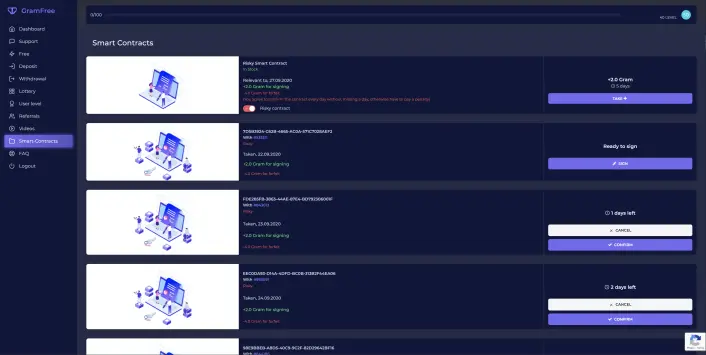 GramFree Smart Contracts Risky