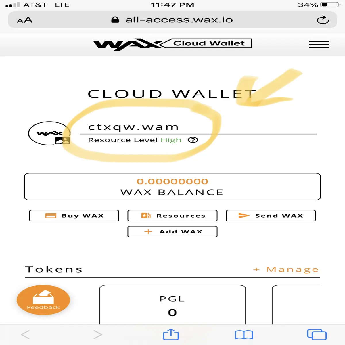 Your Wax Wallet & Address