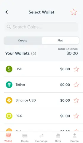 Swipe Main Portfolio Balance - Fiat Wallets