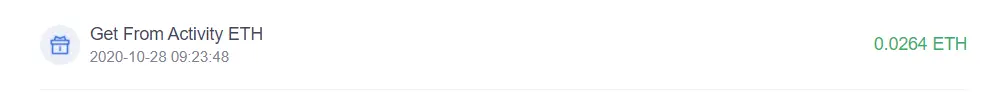 10$ giveaway transaction