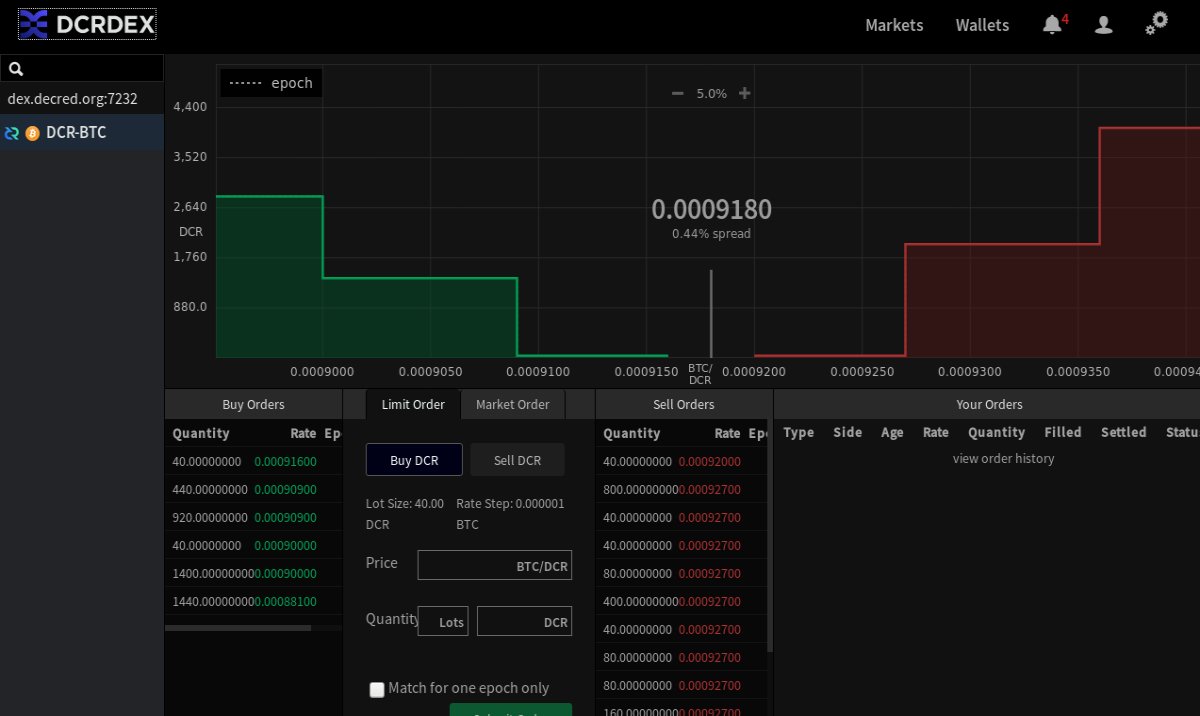 All this and more awaits you on the DCRDEX server, if you can get the client set up and connected