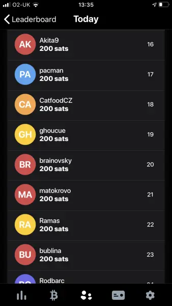 200 sats per day