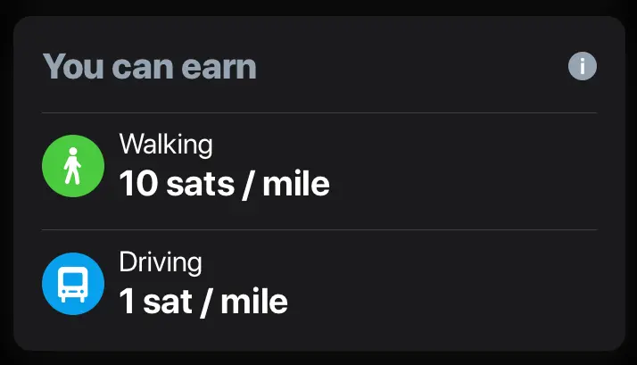 Daily earnings in sMiles