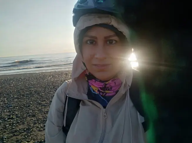 Cycling by The Beach in Iran, flood, nature,