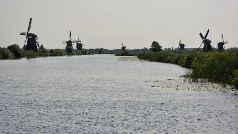 Panoramic view of the set of mills