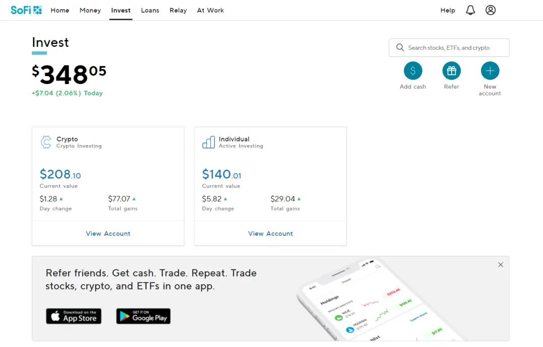Image of my SoFi Trading Accounts | Divi Monopoly