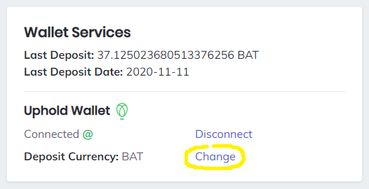 Wallet Services in Uphold