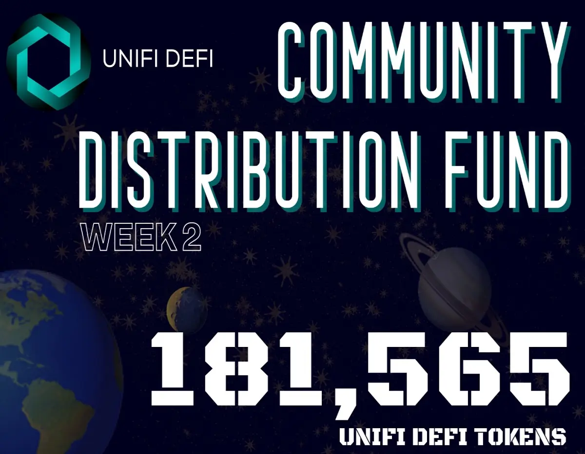 Week 2 of the CDF raised 181,565 UNIFI DeFi tokens for directly locked liquidity! Congratulations, everyone!