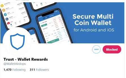 Scammed Trust Wallet twitter account