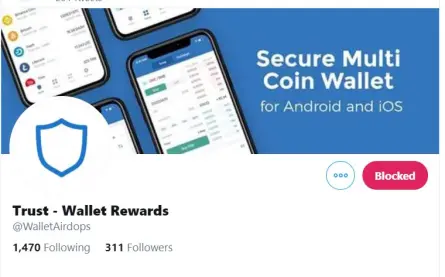 Scammed Trust Wallet twitter account
