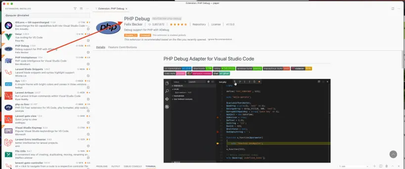 PHP Debug Extension on VSCode