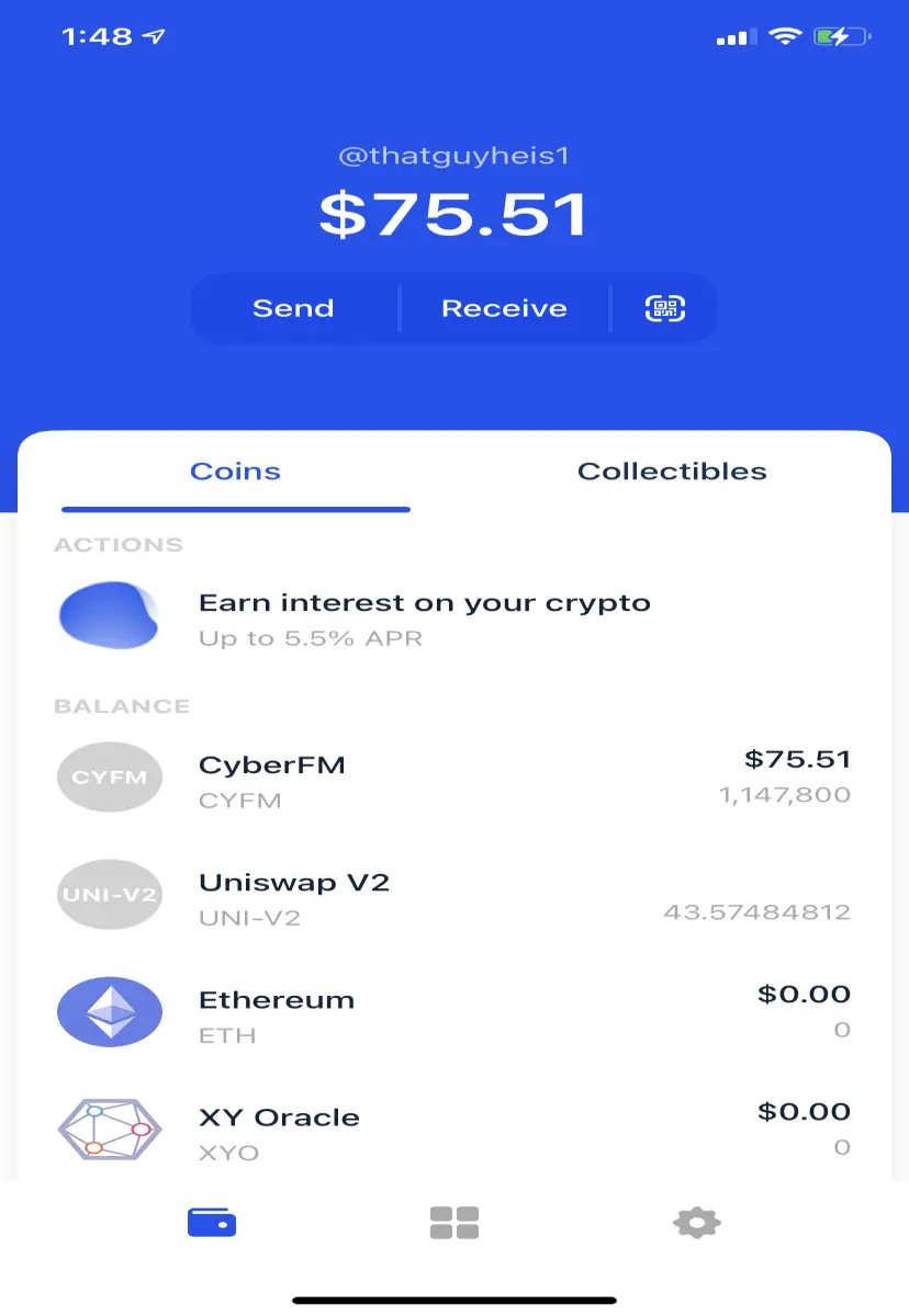 My wallet for November earnings on one device