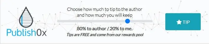 The tip button on Publish0x
