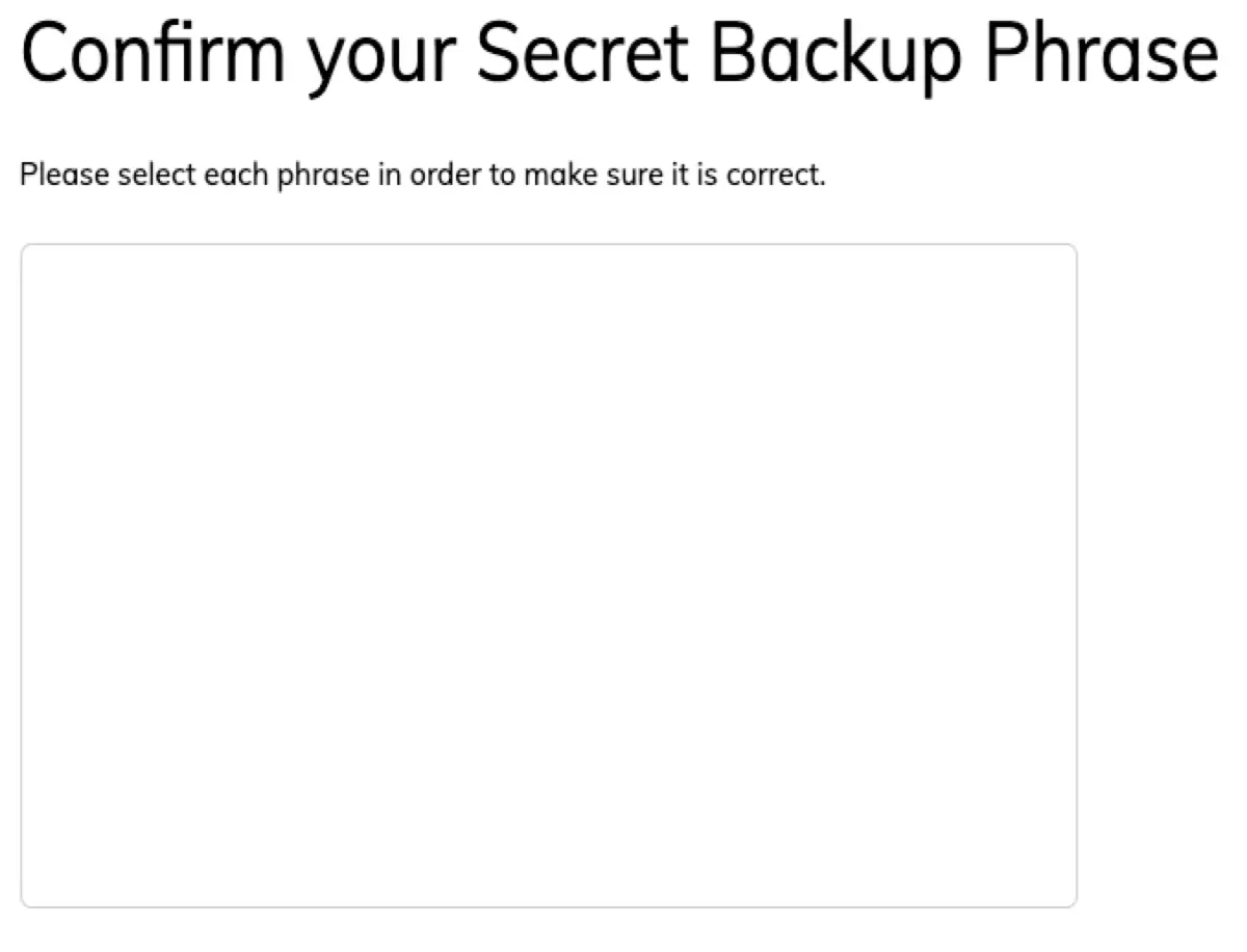 confirm phrase