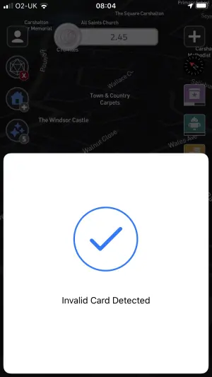 Invalid card detected