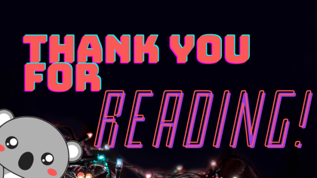 Thank you for taking the time to read this