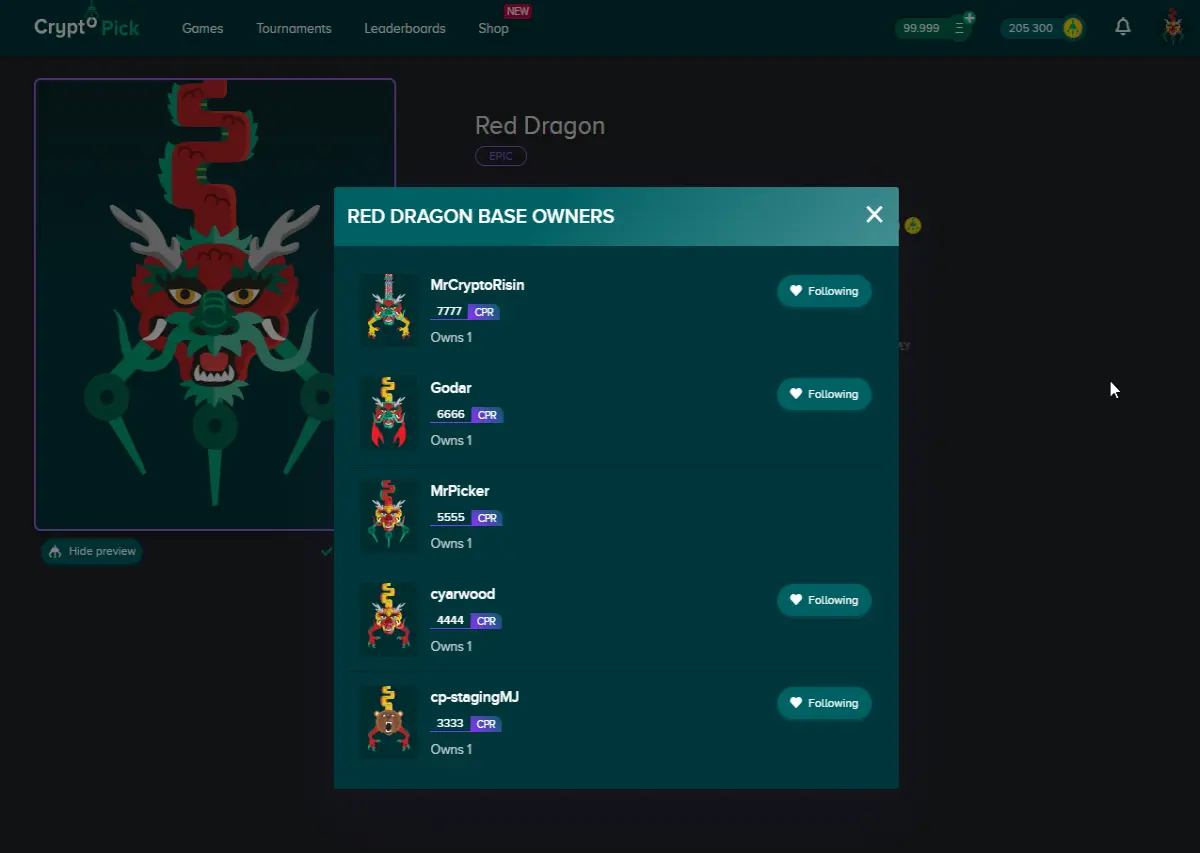 Owners list