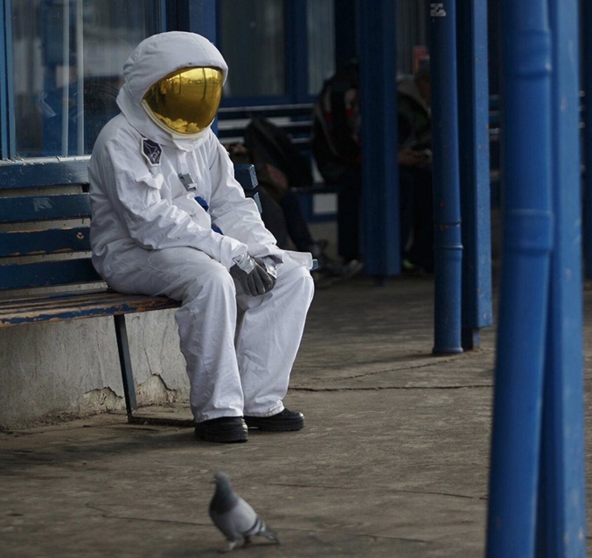 Crypto Moon Man Waiting for Moon
