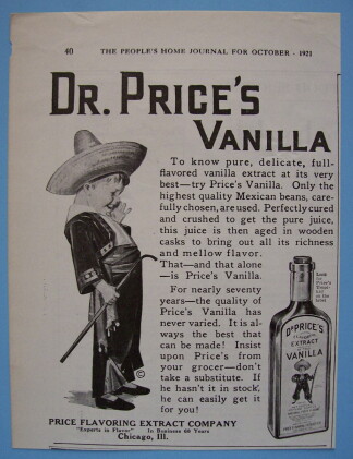 Vanilla ad from 1921