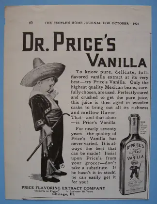 Vanilla ad from 1921