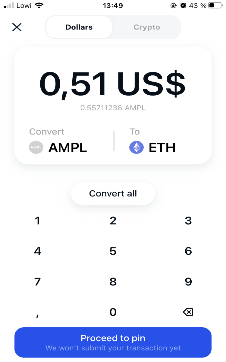 convert ampl to eth