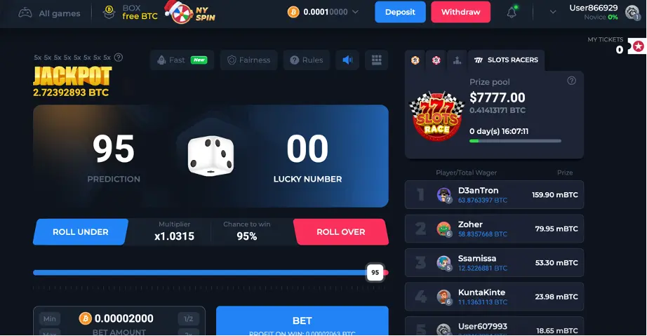 dice game on betfury