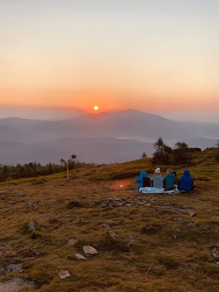 Babia Góra at sunrise, viewed from Pilsko, Poland