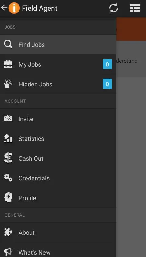 Field Agent Menu