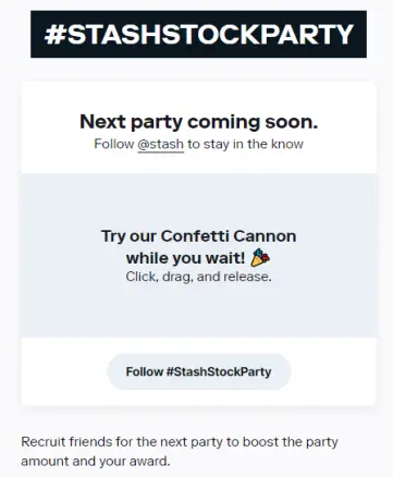 Let's have a good time at the Stash Stock Party