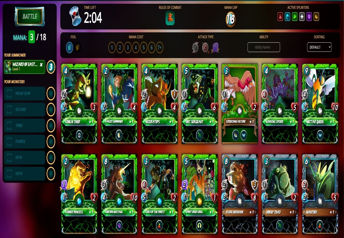 Monsters splinterlands