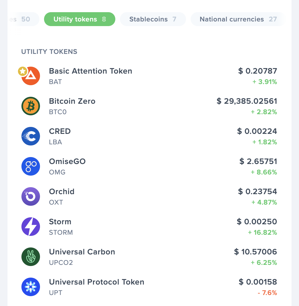 utility tokens