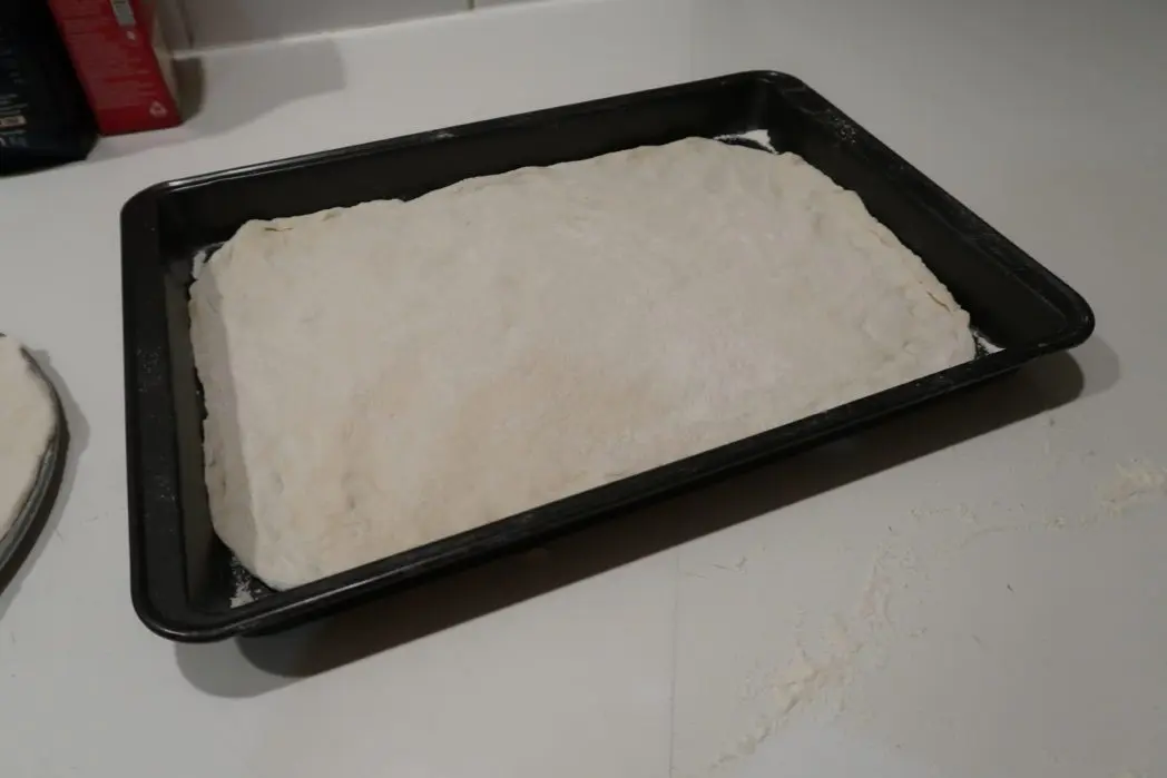 dough on tray