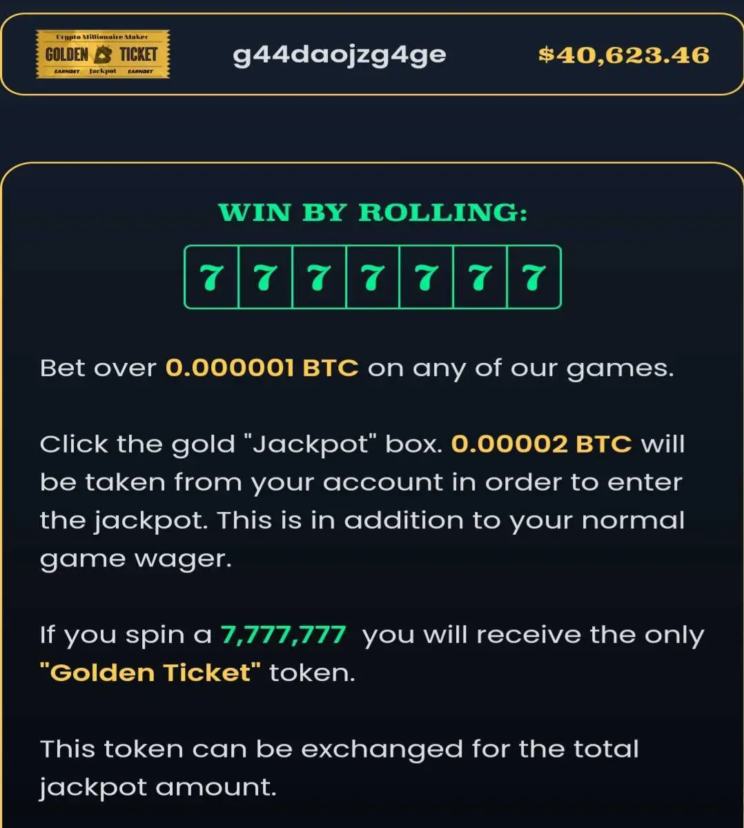 Jackpot won