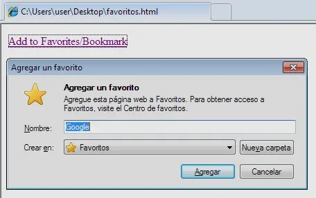 Favoritos en Internet Explorer