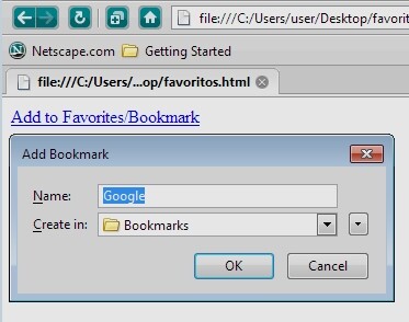 Favoritos en Netscape