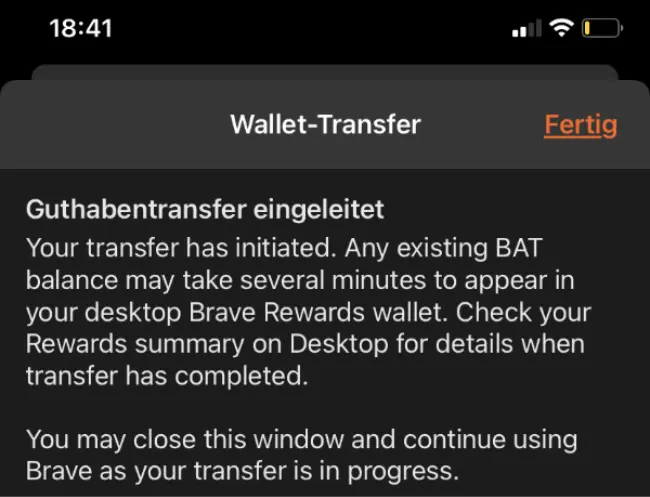 brave reward transfer